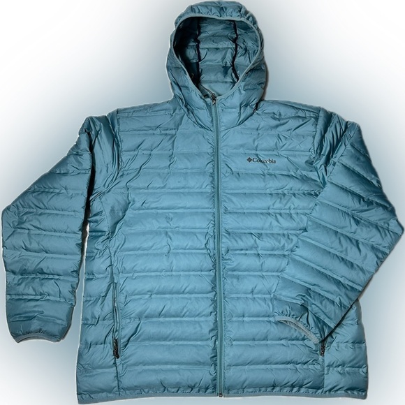 Columbia Men's Silver Falls Down Hooded Jacket Teal. size XXL PreLoved - Picture 2 of 9